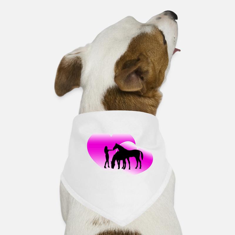 Pferde - Hunde-Bandana - Weiß