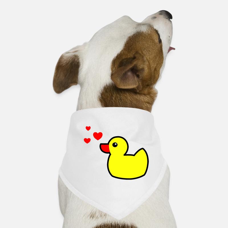 Canard grinçant Jaune Saint-Valentin 2 Bandana pour chien