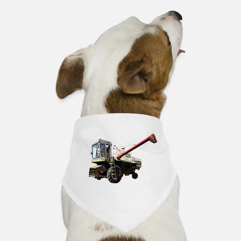 E512 Fortschritt Mähdrescher der DDR IFA - Hunde-Bandana - Weiß