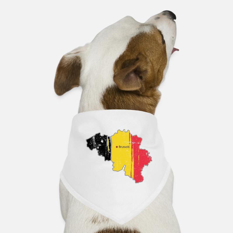 Carte de Bruxelles avec drapeau belge Bandana pour chien