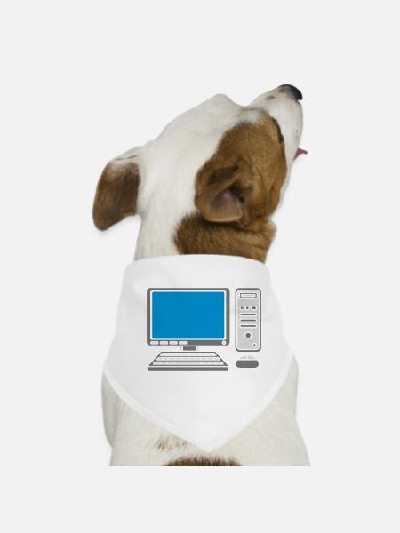 Keyboard Mouse Screen Computer - Dog Bandana - white - Front