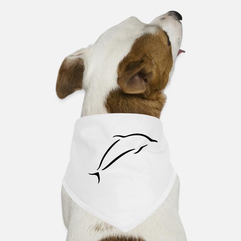Delphin - Hunde-Bandana - Weiß