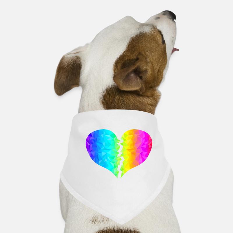 Couleurs colorées de l’arc-en-ciel de cœur Bandana pour chien