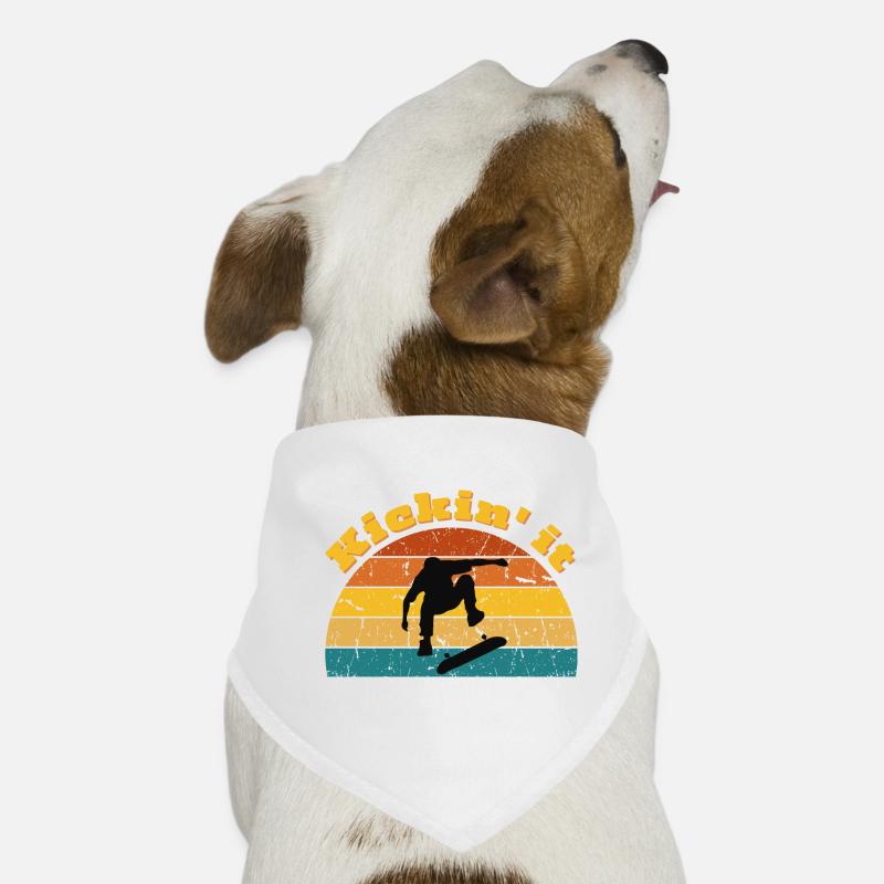 Skateboard Skateboarding Retro Sunset Bandana pour chien