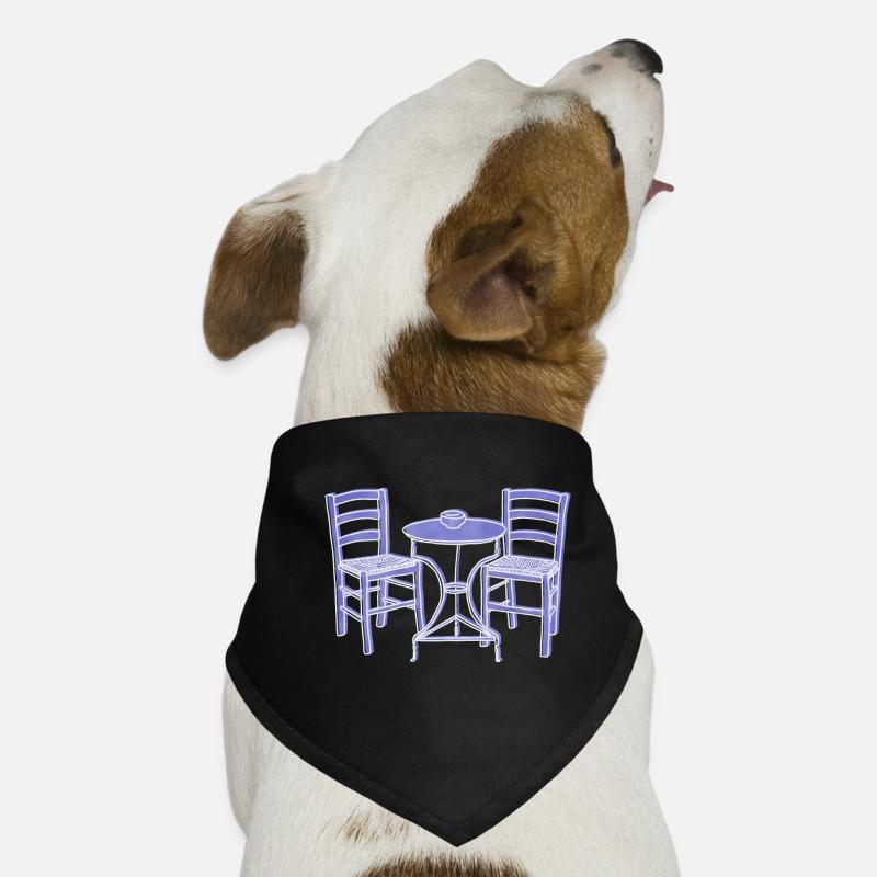 « Taverne », Boho Line Art Design, série « Grèce » Bandana pour chien