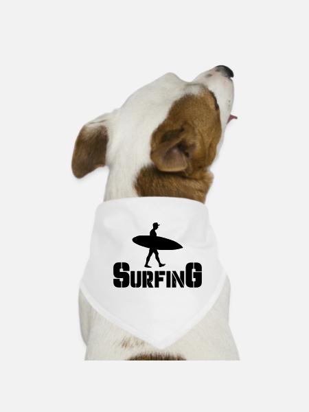 surfing - Dog Bandana - white - Front