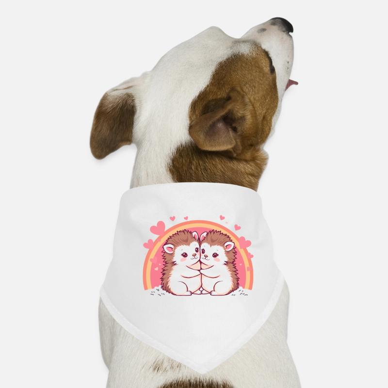 Hérissons amoureux - Conception de câlin mignon Bandana pour chien