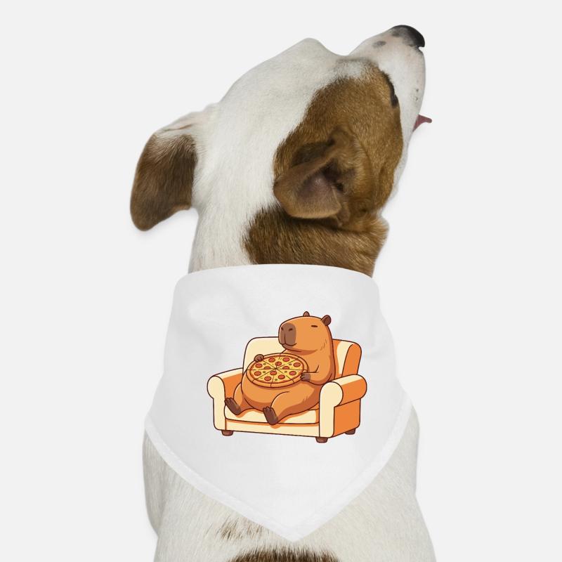 Pizza Capybara auf dem Sofa Hunde-Bandana