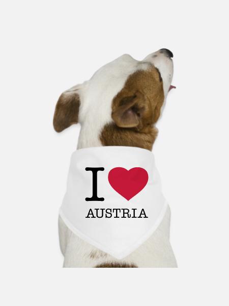 I LOVE AUSTRIA Österreich - Hunde-Bandana - Weiß - Vorne