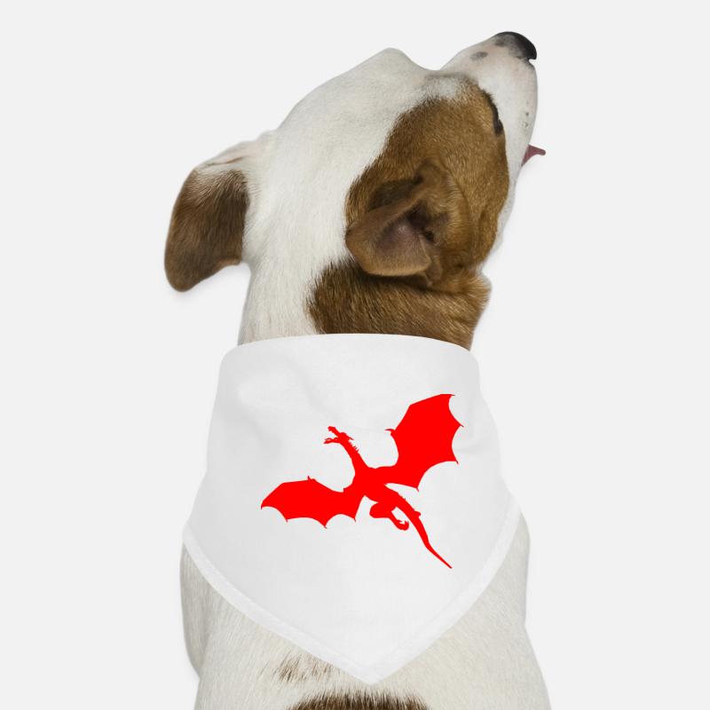 Rotes Drachen Motiv Hunde-Bandana