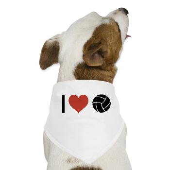 Ich Herz Volleyball Sport - Hunde-Bandana - Weiß - Vorne