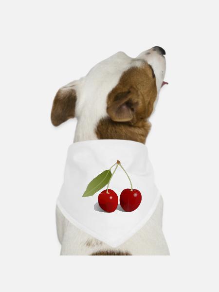 cherries - Dog Bandana - white - Front