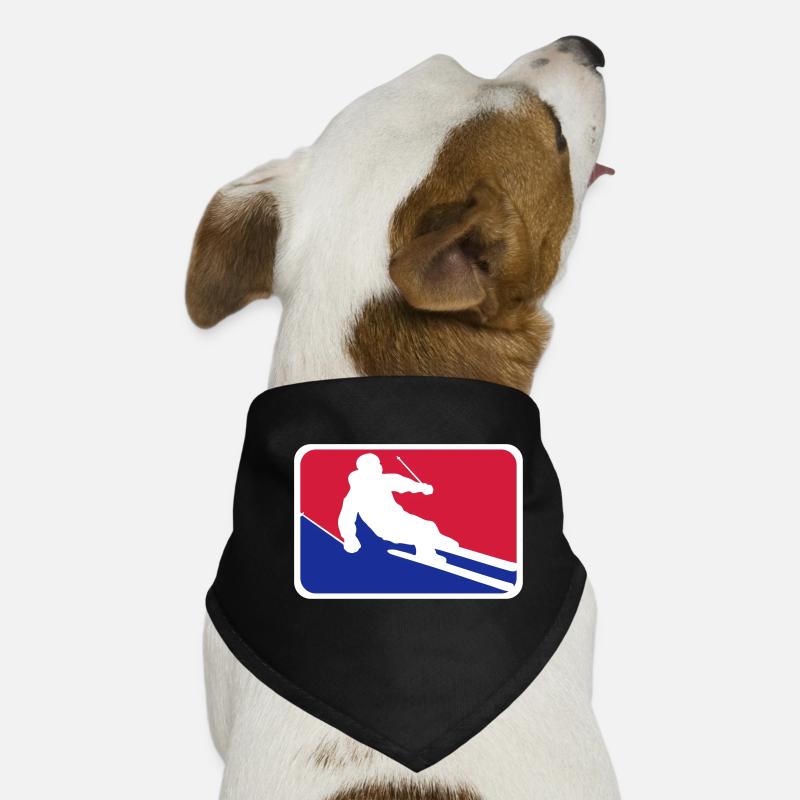 blue red button frame shield ski drive down Dog Bandana