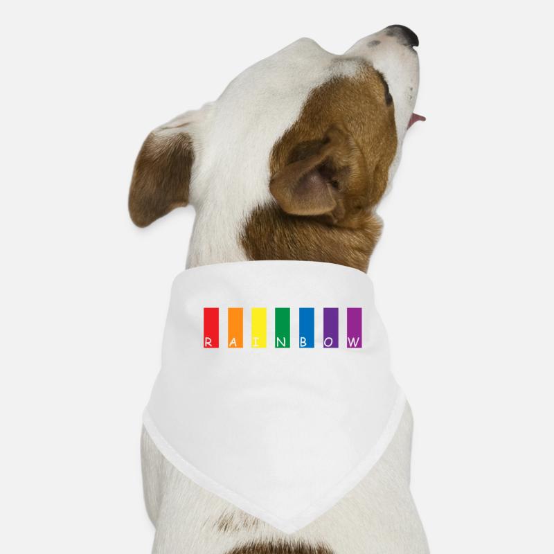 Rainbow - Hunde-Bandana - Weiß