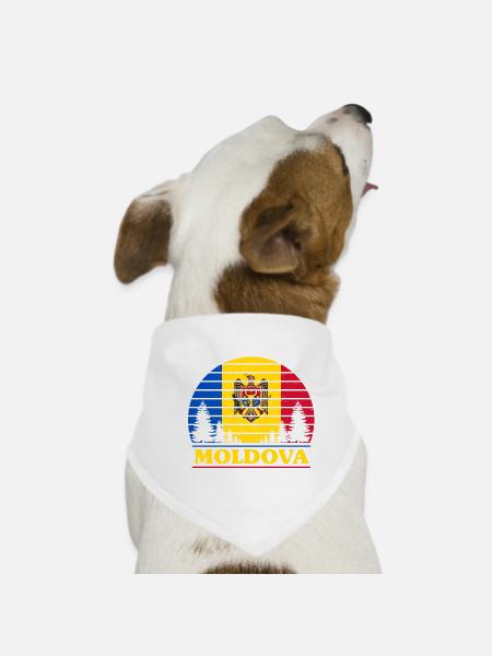 Moldova - Dog Bandana - white - Front