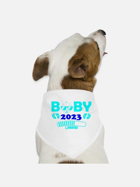 baby 2023 loading - Dog Bandana - white - Front