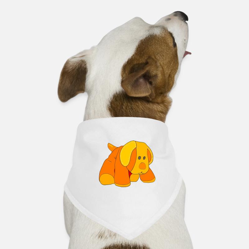 Small orange plush dog. Dog Bandana