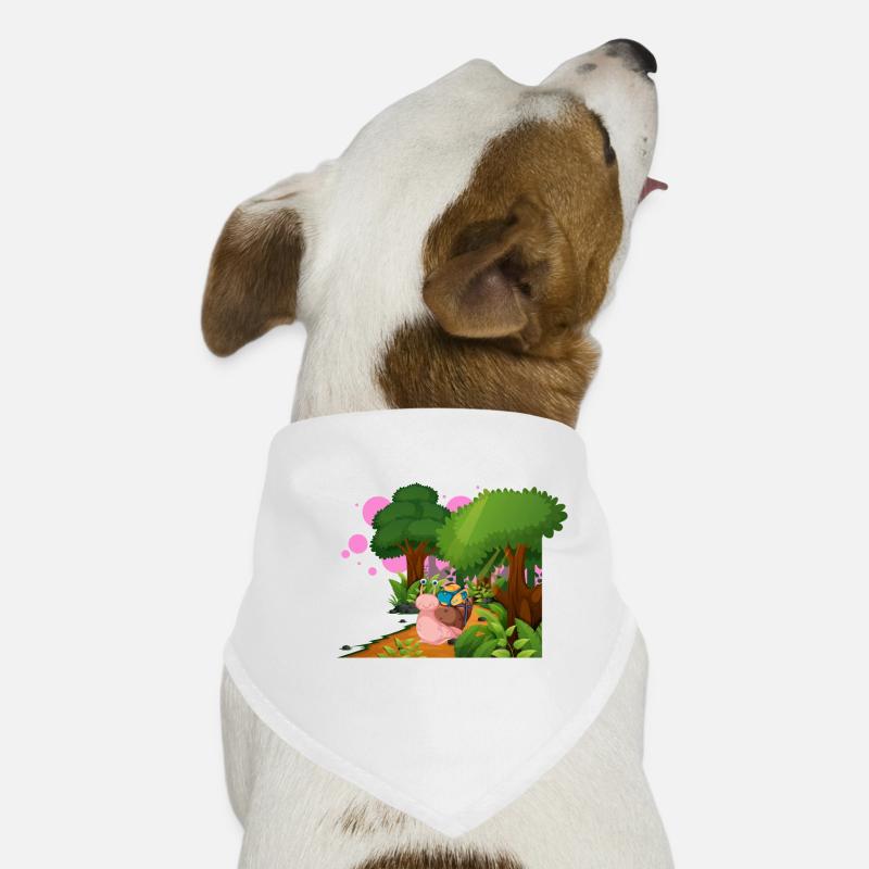 Migratory snails - Dog Bandana - white