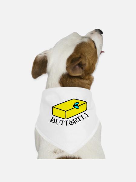 witzig-BUTTERFLY - Hunde-Bandana - Weiß