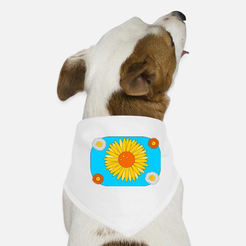 Gerbera on turquoise Dog Bandana
