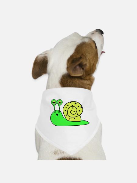 schnecke funny - Hunde-Bandana - Weiß - Vorne