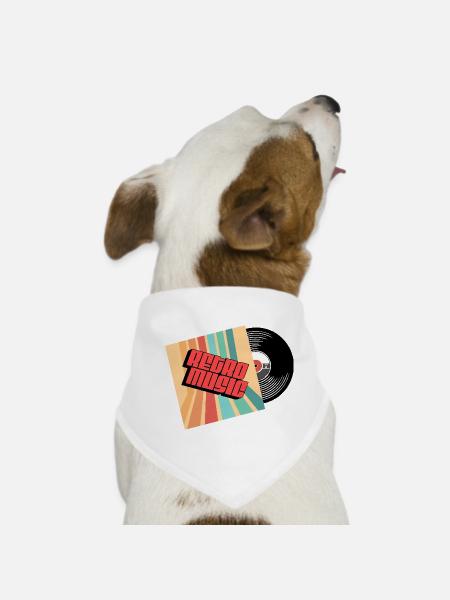 Retro music - Dog Bandana - white - Front