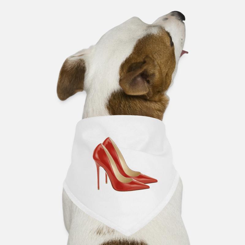 Pump it up - rote Pumpen - Hunde-Bandana - Weiß