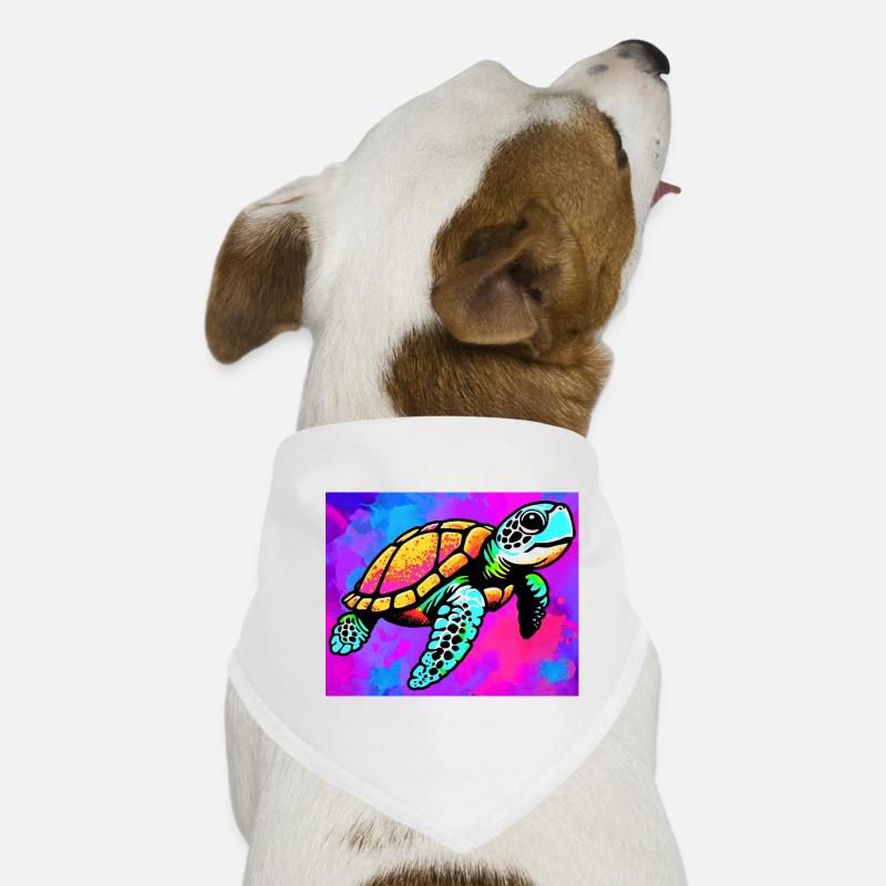 Schildkröte - Hunde-Bandana - Weiß