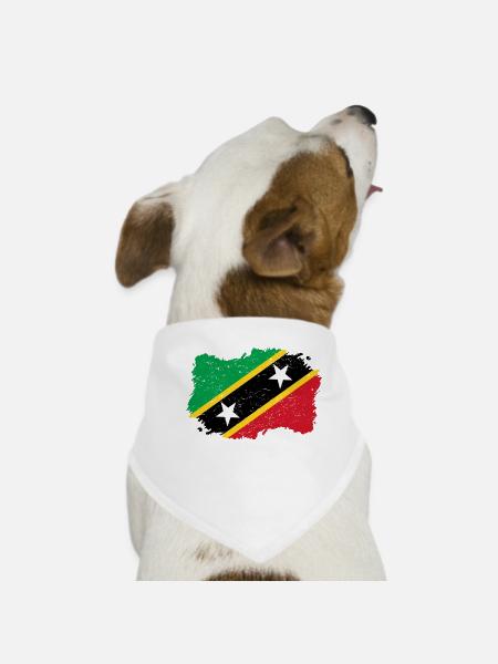 Roots roots Flag homeland Country St Kitts and Nev - Dog Bandana - white - Front