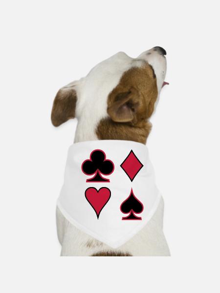 Poker Deck Dealer Trumpf Spielkarten Skat Canasta - Hunde-Bandana - Weiß - Vorne