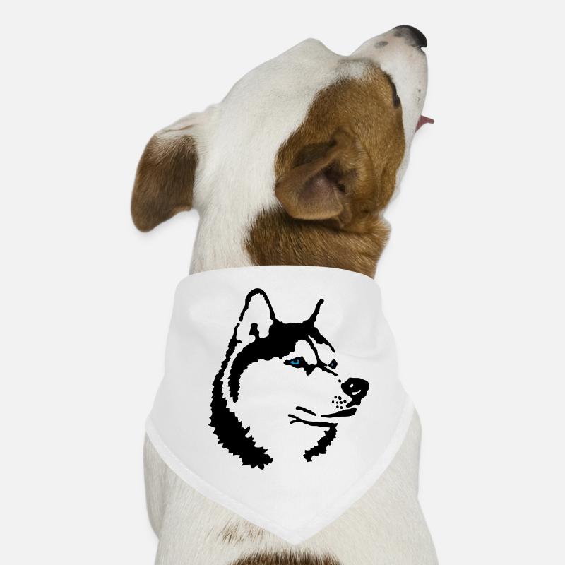 Husky - Hunde-Bandana - Weiß