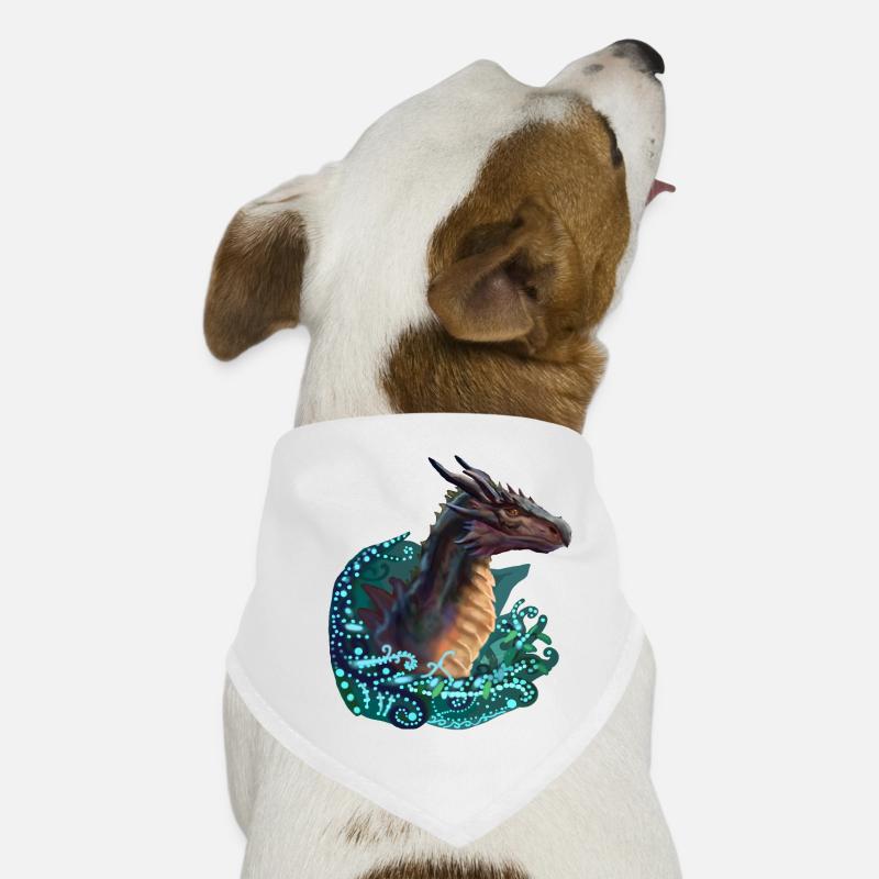 Drachen - Hunde-Bandana - Weiß