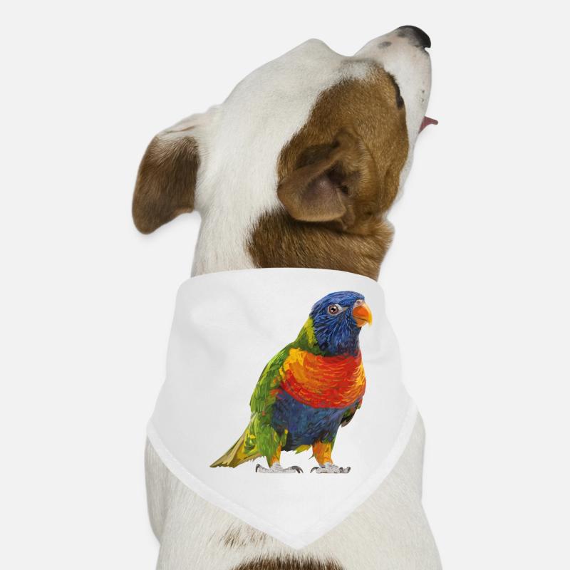 Regenbogen lori - Hunde-Bandana - Weiß