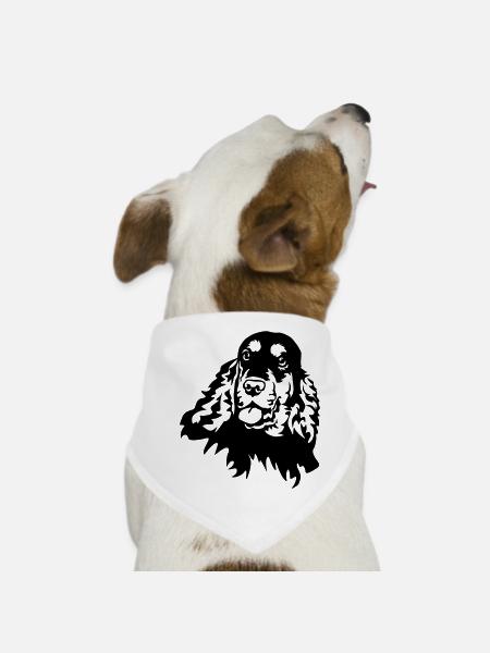 Cocker Spaniel Head - Bandana pour chien - blanc - Devant