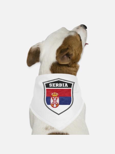 Serbien Schild Logo Emblem - Hunde-Bandana - Weiß