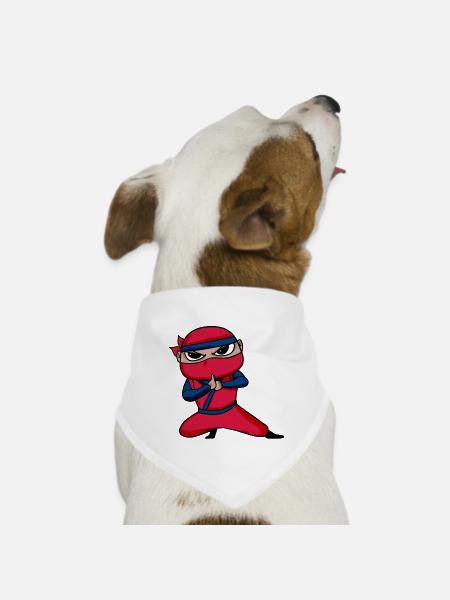Ninja Rouge - Bandana pour chien - blanc - Devant