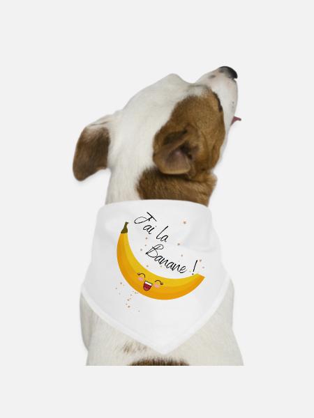 j' ai la banane - Bandana pour chien - blanc - Devant