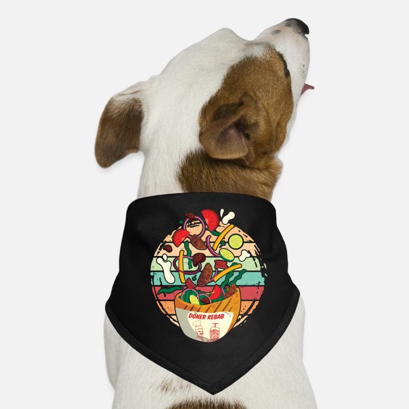Fröhlicher hüpfender Retro Döner Hunde-Bandana