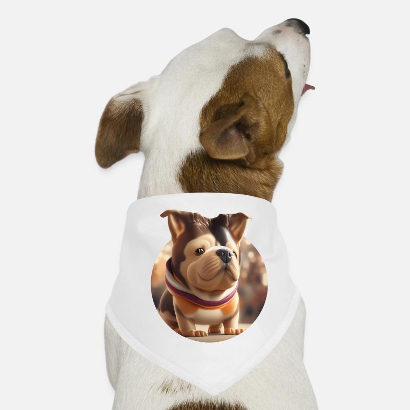 Süßer Kugelhund - Hunde-Bandana - Weiß