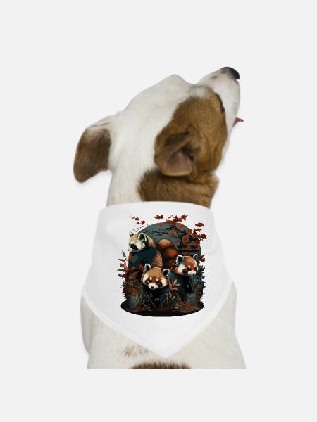 Roter Panda 2 - Hunde-Bandana - Weiß