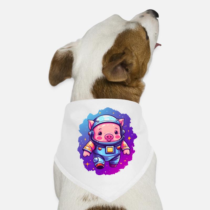 Doux cochon dans l’espace! Bandana pour chien