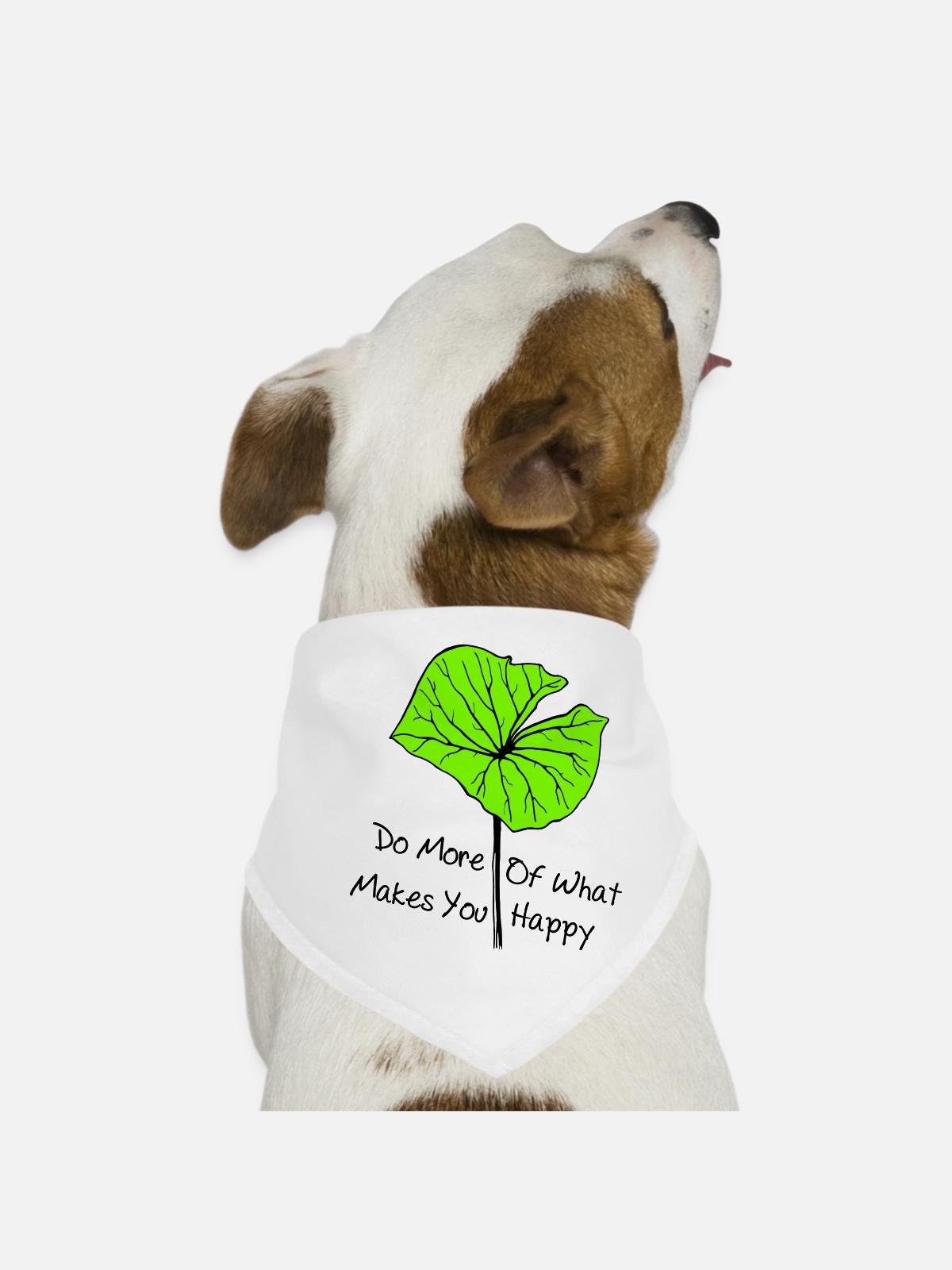 be happy, be happy - Dog Bandana - white - Front