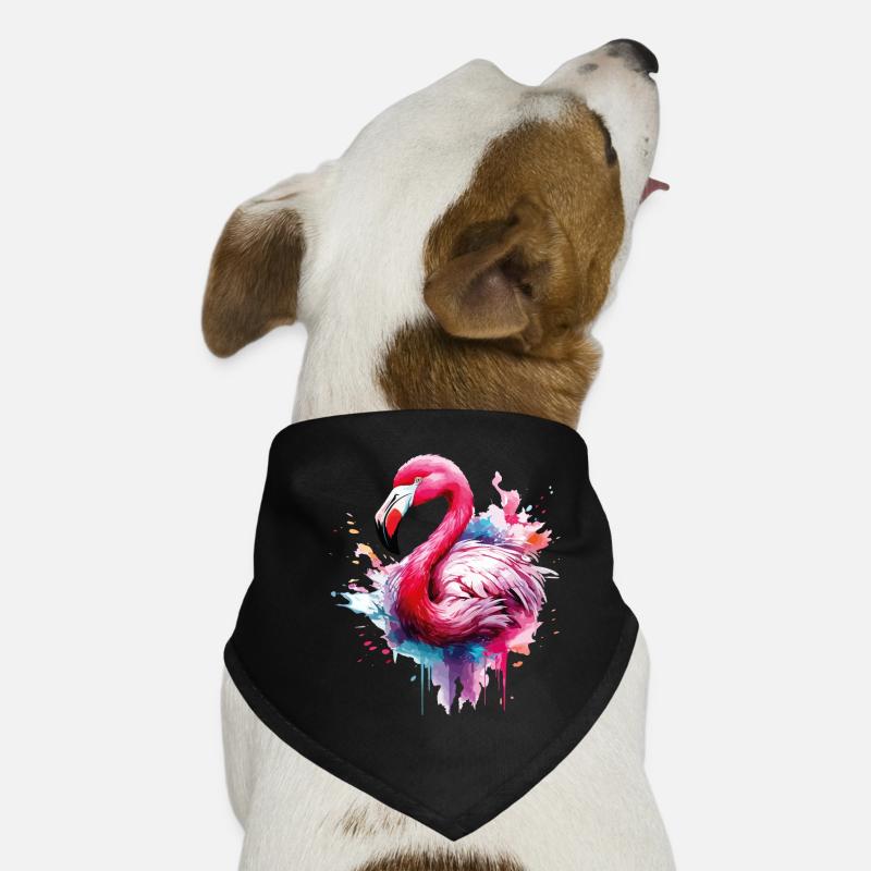 Flamingo Vogel Exotisch Sommer Splash Rosa Pink Hunde-Bandana