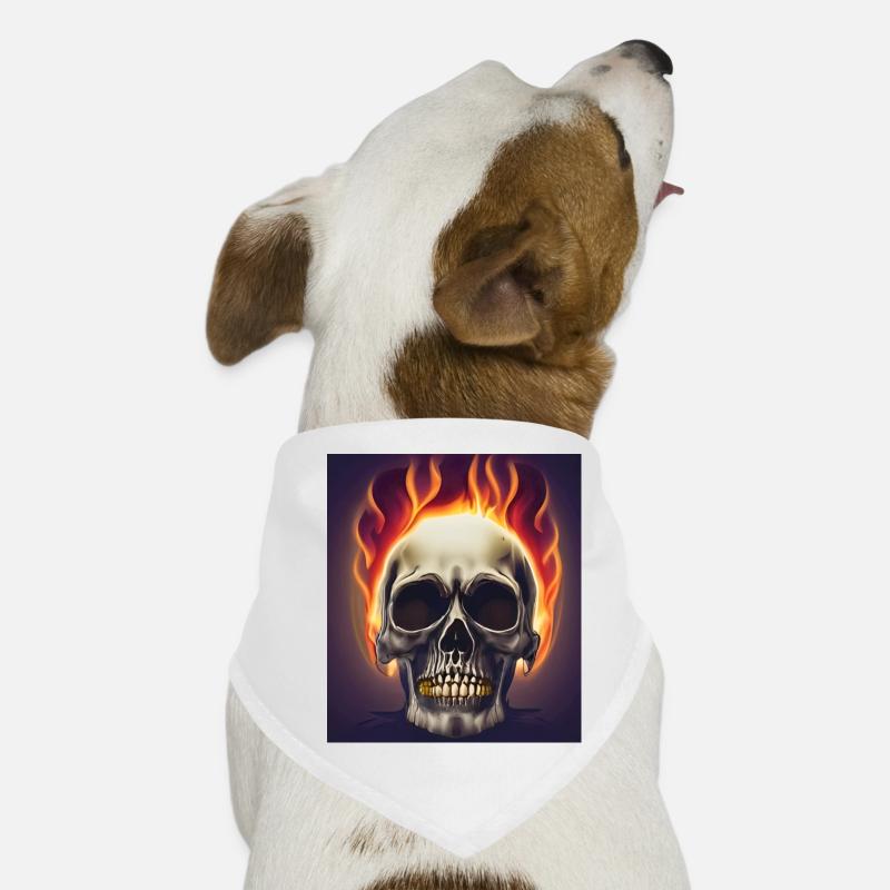 Skull fire Bandana pour chien