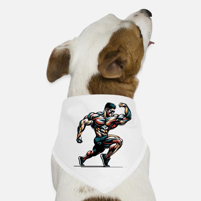 Muscular bodybuilder in pose for gym Dog Bandana