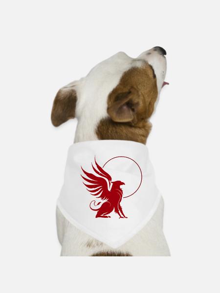 Griffon Rouge en Cercle - Bandana pour chien - blanc - Devant