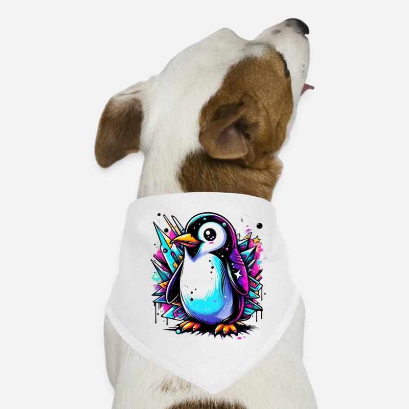 Pinguin - Hunde-Bandana - Weiß