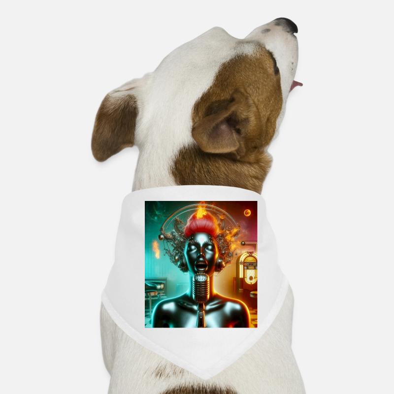 Jukebox-sanger - Bandana til din hund - hvid