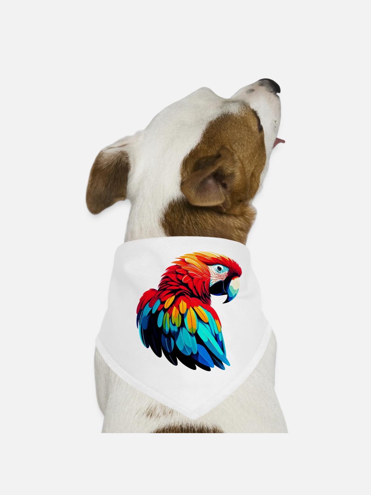 Parrot - Dog Bandana - white - Front