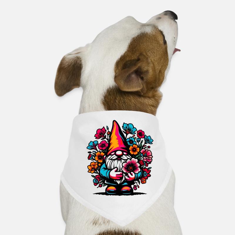 Gnome à fleurs Bandana pour chien
